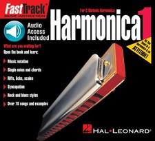 FastTrack Mini Harmonica Method 1 Learn to Play Beginner Music Lesson Book Audio