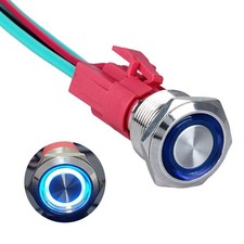 19mm Waterproof Metal Push Button Switch 20Amp 12V-24V ON-Off 1NO 4 Pins with...