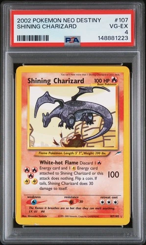2002 POKEMON NEO DESTINY #107 SHINING CHARIZARD PSA 4