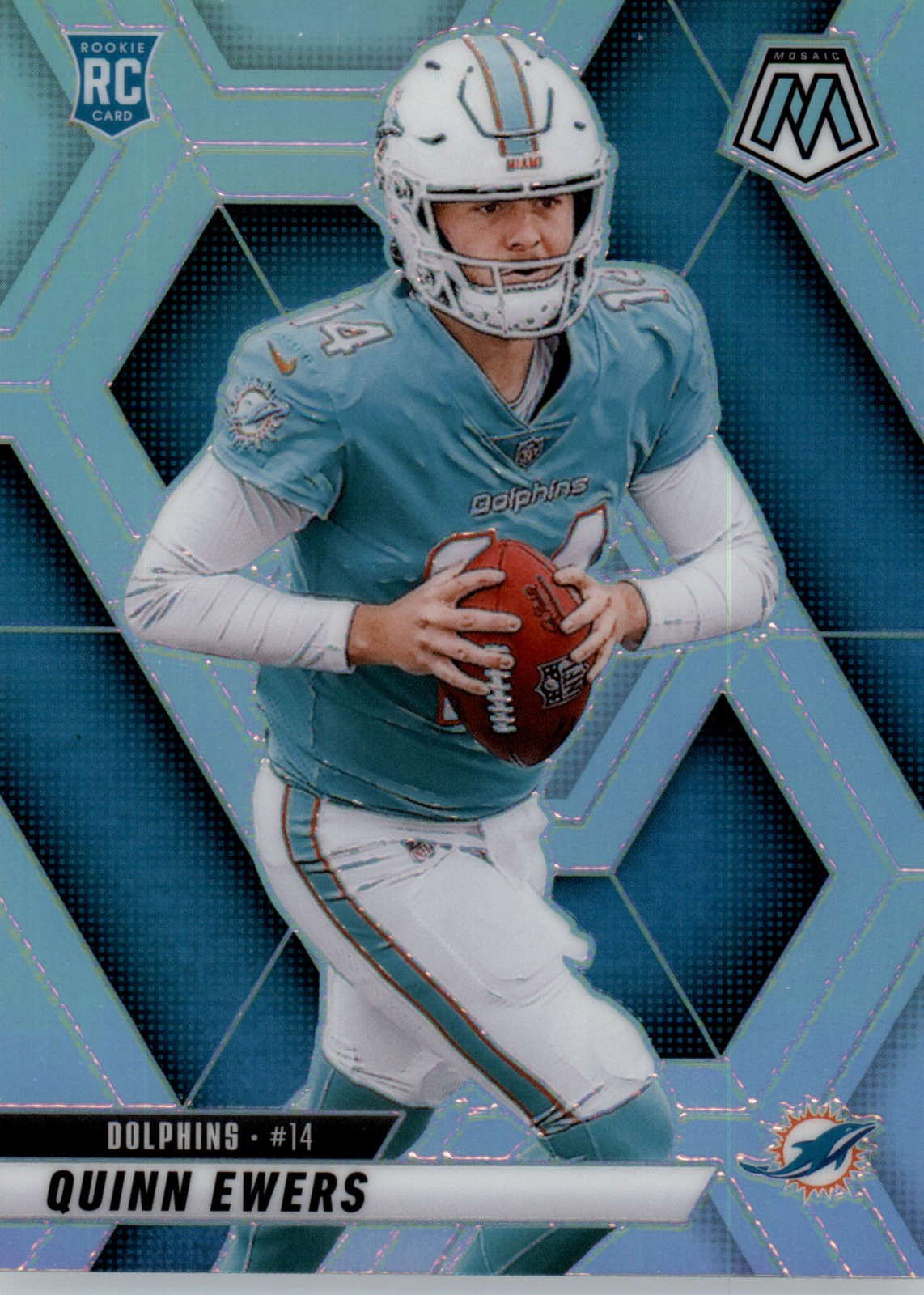 2025 Panini Mosaic #308 Quinn Ewers Silver Dolphins RC