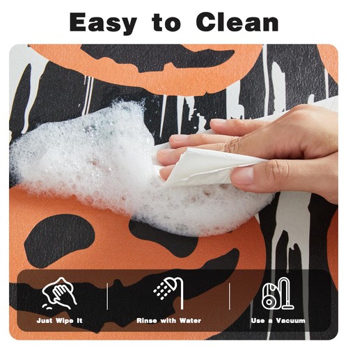 Alfombra de baño de Halloween, alfombra de baño delgada de Halloween antideslizante de secado rápido calabaza Ba... - Imagen 5 de 9