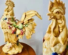 Vtg Fitz & Floyd “Tuscan Villa” Rooster Glazed Ceramic Sculpture 20”~New~Rare*
