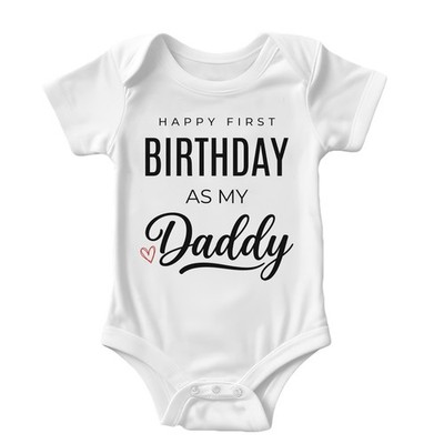 Happy First Birthday As My Daddy Baby Jungen Mädchen Herz Body für Kinder