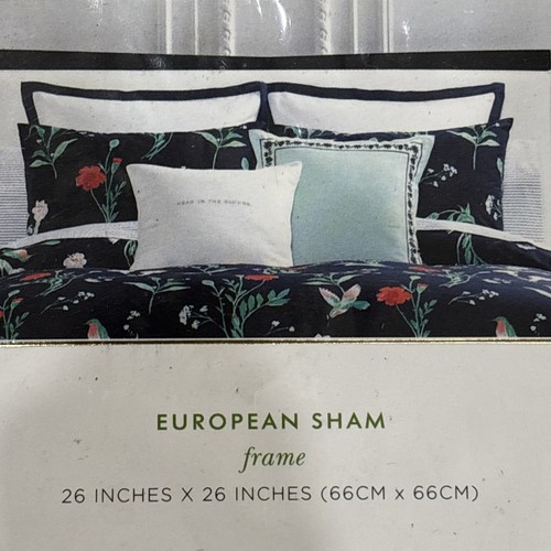 Kate Spade pillow euro sham FRAME white/ navy- New FLAW - Picture 8 of 10
