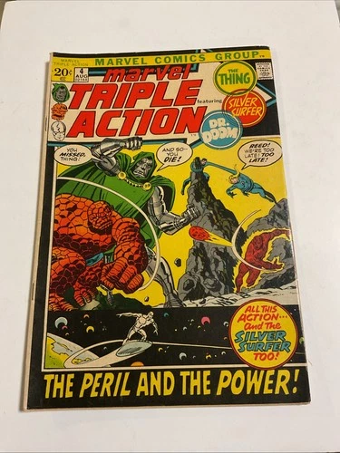 Vintage Marvel Triple Action #4 FINE 1972 Marvel Fantastic Four Silver Surfer