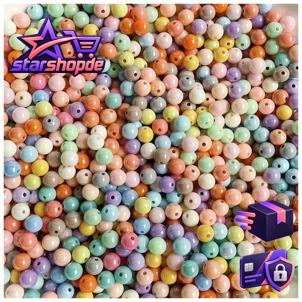 Acryl Perlen Zum AuffäDeln Bastelperlen 6Mm-12Mm FüR Schmuckherstellung-image