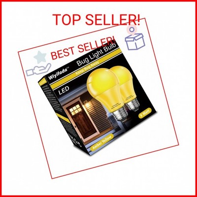 Wiyifada LED Bug Light Bulbs Outdoor 2 Pack, 9W Amber Light Bulbs, 100W Equivale
