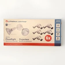 Lithonia Lighting Floodlight Aluminum Housing 6 Pack White  120V NEW