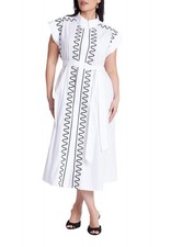 ELOQUII Women's Plus Size Embroidered Midi Dress - 18, Bright White
