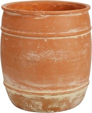 Aged Terracotta Clay Planter Pot, 11"H x 9.5" Dia, Drainage Hole