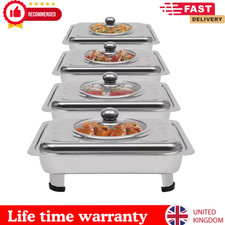 4PCS Buffet Food Warmer Serving Trays | Stainless Steel Chafing Dishes Set UK