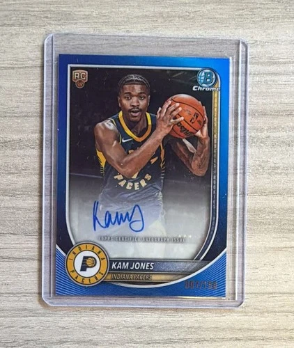 2025 Topps Bowman Chrome AUTO Blue Refractor #BCA-KO Kam Jones /150 RC Pacers