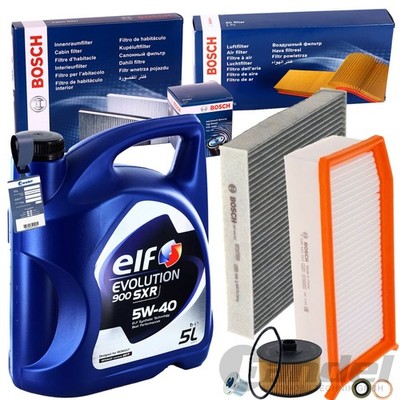 BOSCH FILTERSET+ELF SXR 5W40 ÖL passend für RENAULT CAPTUR I CLIO 4 90/120TCe