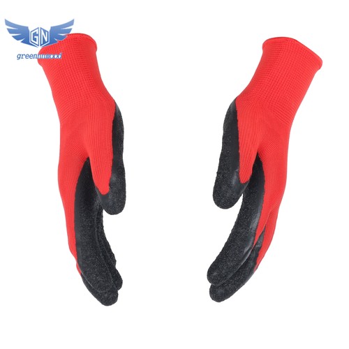 12 Paar Pack Crinkle Latex Gummi handbeschichtet Sicherheit Arbeitshandschuhe (Größe L) - Bild 8 von 12