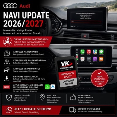 AUDI A1,A2,A3,A4,A5,A6,A7,A8,Q5,Q7 4G,C7 NAVIGATION UPDATE EUROPA 2027 + CARPLAY