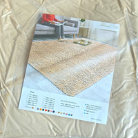 Beige Shaggy Rug 80x150cm Soft High Cut Pile Solid Modern Polyester