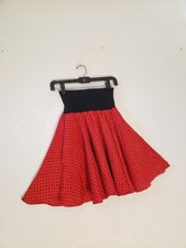 Vtg 80s 90s Esprit Collection Red Print Flowy High Waist Ribbed Knit Skirt Xs S