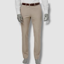 Kenneth Cole Reaction Men's Beige Stretch Slim-Fit Dress Pants Size 36W 32L