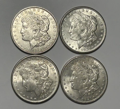 1921 S BU MORGAN DOLLAR LOT / 4 COINS