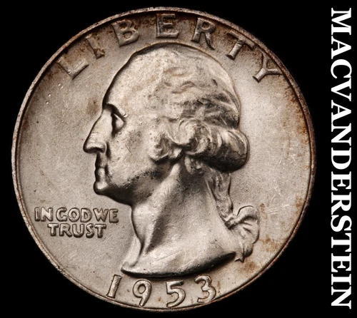 1953-D Silver Washington Quarter - Choice Gem Brilliant Unc  Lustrous  #i6460