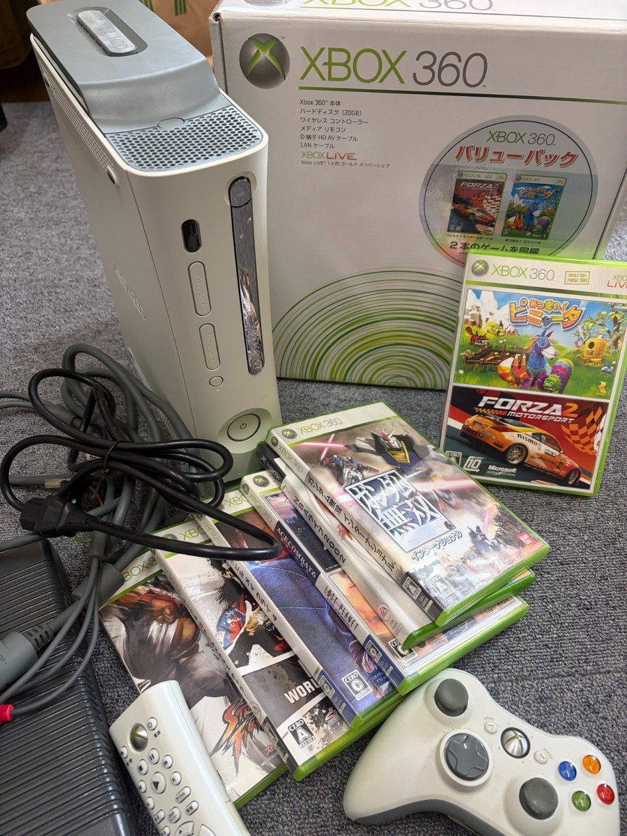 Microsoft Xbox 360 Core System Console White NTSC-J Boxed w/ 8