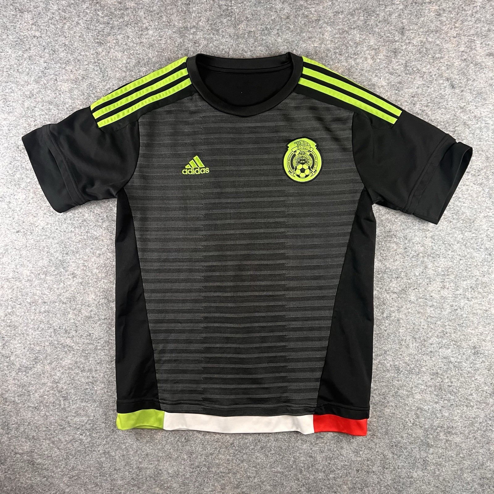 Authentic 2015 Adidas México Home Jersey Black With Neon Green Detail Size Small