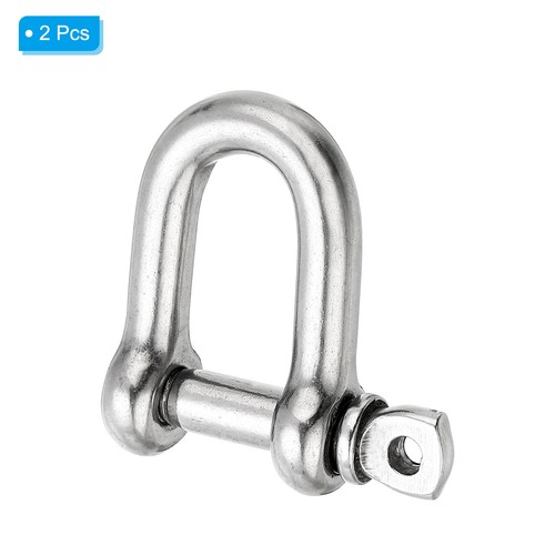 PATIKIL 2 Grilli Perno A Vite M4 5/32" In Acciaio Inox 304 - Anello A D Da 176lbs Per Catene E Fune, Uso Esterno - 2