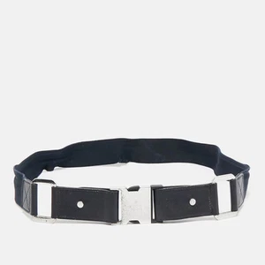 Ceinture Gucci bleu marine élastique et boucle cuir 90 CM
