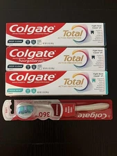 3 Colgate Total Toothpaste Fresh Mint, Deep Clean  Toothbrush 5.1 oz NEW & FRESH