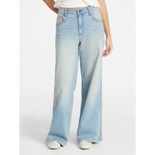 NO BOUNDARIES - SIZE: 0 - Mid-Rise Baggy Wide Leg Jeans With 31" Inseam - NEW 