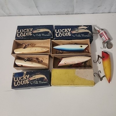 Minser Lucky Louie Fishing Plugs & Boxes x6 Chinook Salmon Lure Mix Lot