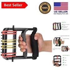 Black Hand Exerciser & Finger Strengthener - Adjustable Resistance Therapy Tool