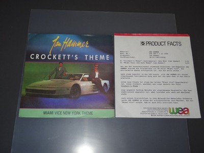 JAN HAMMER - CROCKETT'S THEME / 7' SINGLE 1986 (MINT-) & PROMO-SHEET