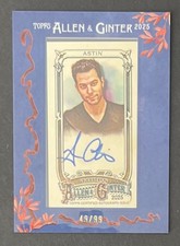 2025 Allen & Ginter Mini Framed Blue /99 Star Auto Skylar Astin Actor
