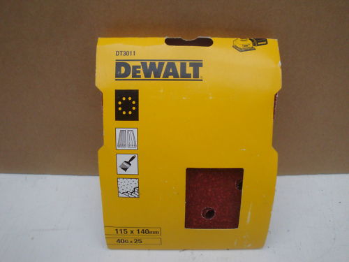 DEWALT DT3011 25 X  40GRIT 115MM PALM SANDER SANDING SHEETS DWE6411