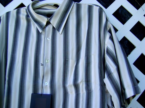 NUEVA CON ETIQUETAS CAMISA GRANDE Y ALTA DE SQ WEAR TÚ eliges talla $80 + valor RAYAS MARFIL ropa de oficina - Imagen 2 de 3