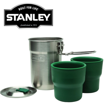 NEU 0,71L STANLEY CAMP COOK SET TASSEN FLASCHE EDELSTAHL THERMOSKANNE VAKUUM NEU