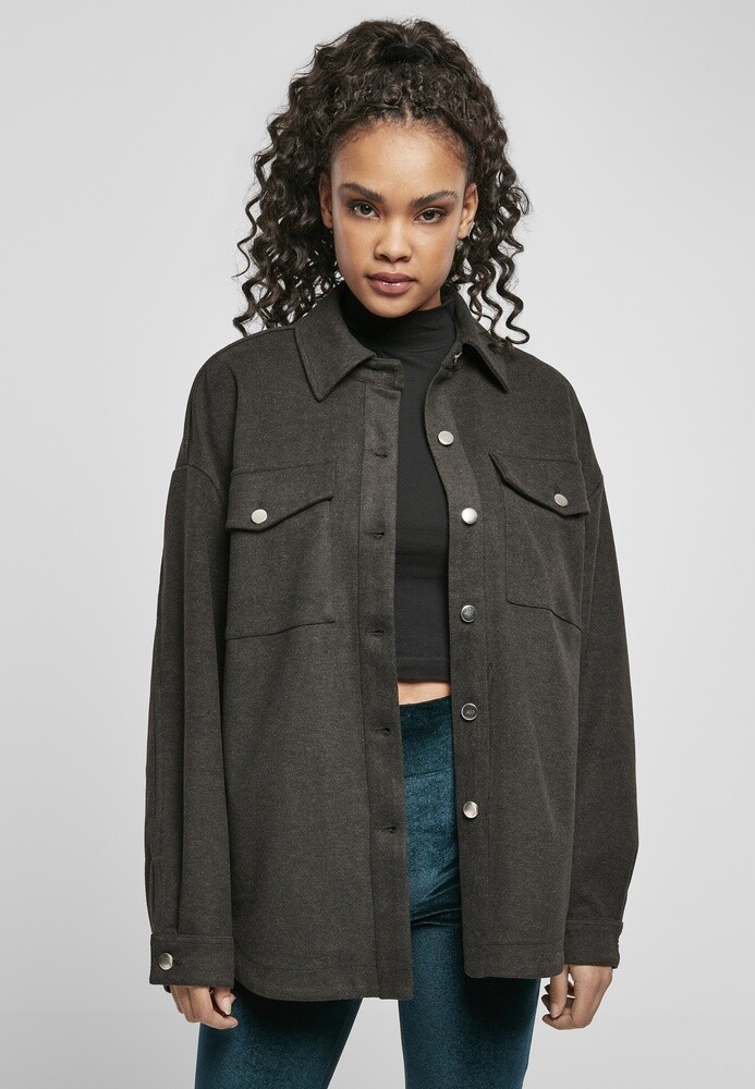 Городская классика Damen Jacke Женская классическая верхняя рубашка цвета древесного угля