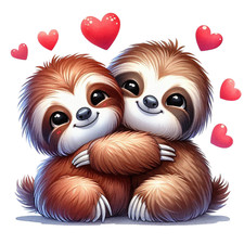 Wall Decal Sticker Sloth, Couple Valentine's Day Wall Sticker 18X18cm Large