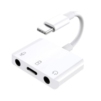 Mini Type-C Sound Card with Fast Charging Port USB-C to 3.5mm Audio Jack Adapter