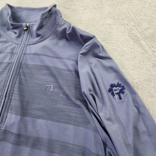 Sudadera Travis Mathew Hombre Mediana Azul Cuarto Cremallera Pullover Rayas Manga Larga - Imagen 6 de 21