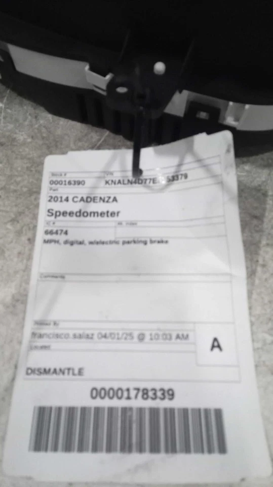 2014 KIA Cadenza Speedometer Gauge Black OEM 940313R090 69K Miles - Image 2 of 4