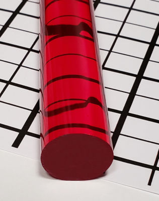 1 1/4” DIAMETER 12” INCH LONG RED CLEAR TRANSLUCENT ACRYLIC LUCITE ...