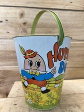 Vintage Ohio Art Metal Tin Humpty Dumpty Sand Pail Bucket with Handle 6F175 USA