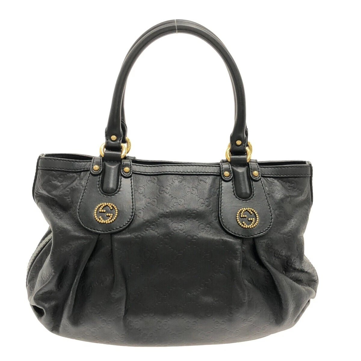 Auth GUCCI Scarlett/Guccissima 269953 Black Leather Tote Bag | eBay