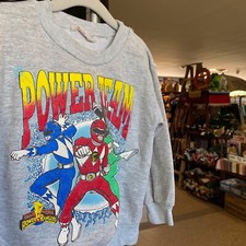 1990s Vintage POWER RANGERS Kids Sweatshirt Superhero Childrens Sweater