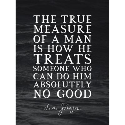 Schiefer Zitat Samuel Johnson True Measure Leinwand Wandbild Kunstdruck Poster