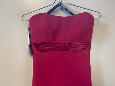 blue dress for baby girl Blush Pink Satin Strapless Long Bridesmaid Dress PB130 main image 0