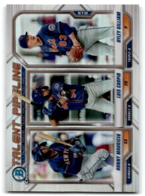 2021 BOWMAN TALENT PIPELINE LUIS CARPIO/RONNY MAURICIO/RYLEY GILLIAM NEW YORK