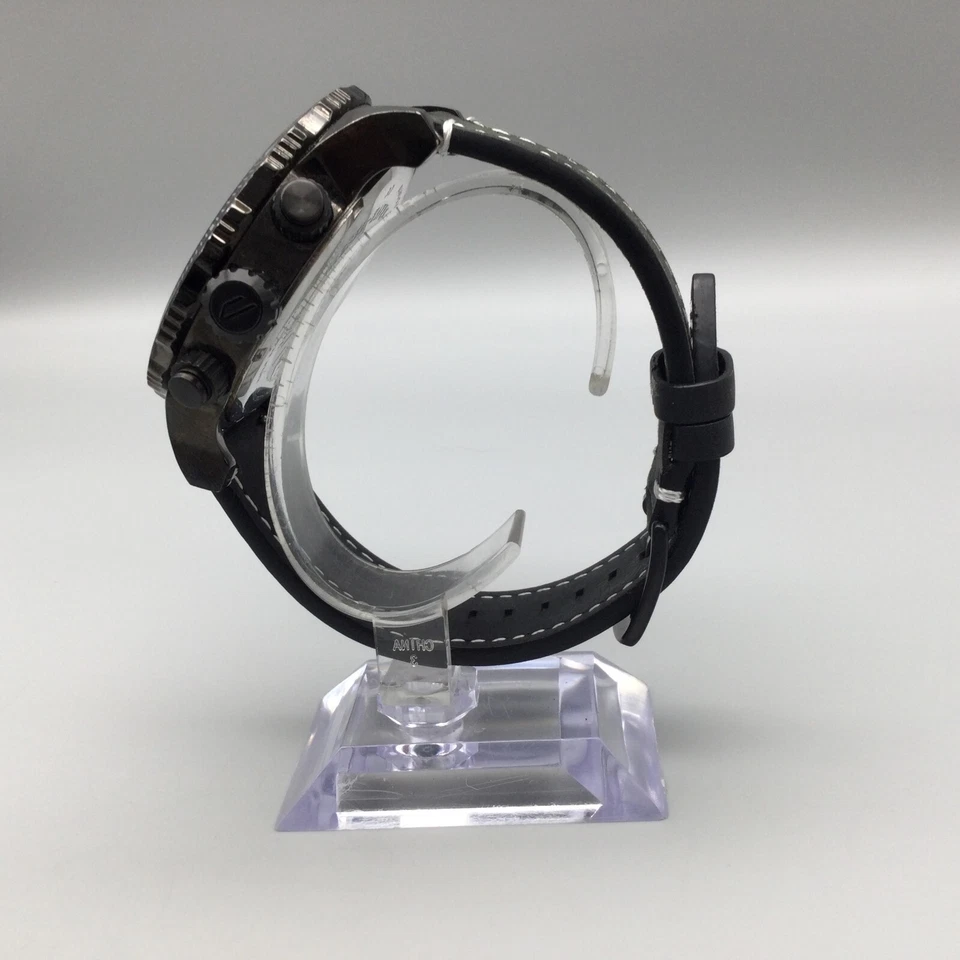 Diesel Reloj Doble Plumón Hombre DZ-4312 51mm Tono Negro Fecha Cuero Batería Nueva Foto 2 de 4